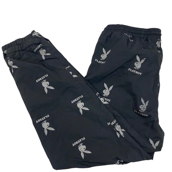 PLAYBOY Pants Playboy Mesh Lined Jogger Pants Black Medium Playboy